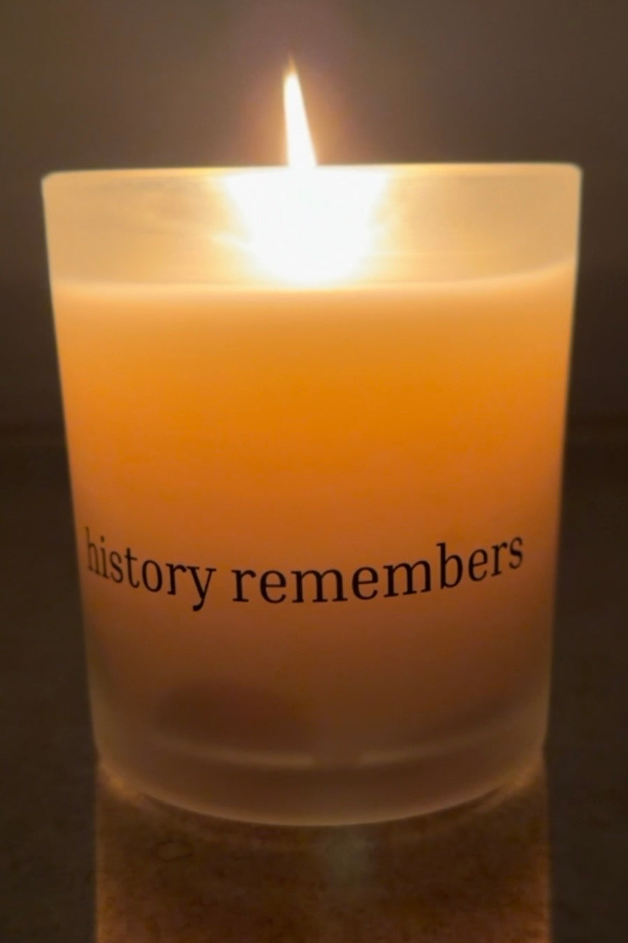 “history remembers” candle